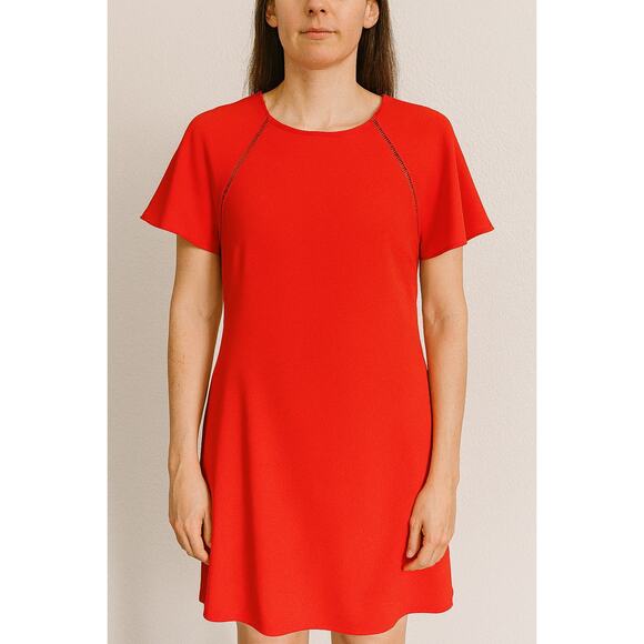 The Limited Shift Dress Small Butterfly Sleeve Classic Feminine Event Pink Red - Picture 1 of 6